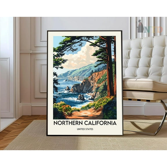 Northern California Poster, Northern Californianorthern California Print, Northern California Photo, Northern California Map Wall Art, Modern Wall Decor, 8x12 UNFRAMED