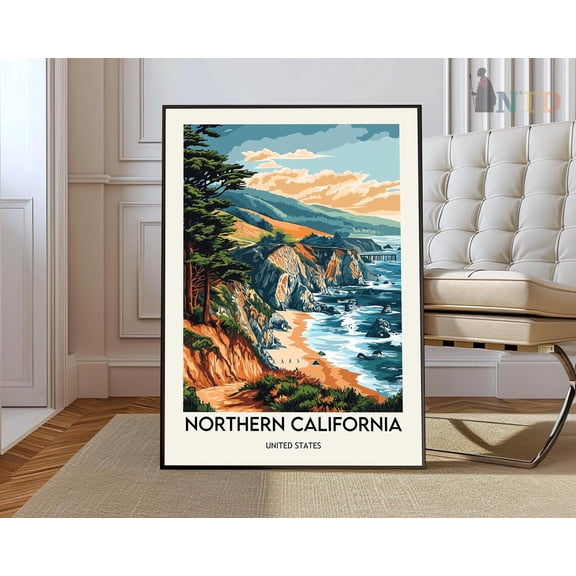Northern California Poster, Northern Californianorthern California Print, Northern California Photo, Northern California Map Wall Art, Modern Wall Decor, 8x12 UNFRAMED