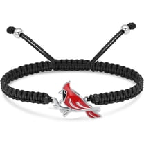 Northern Cardinal Urn Bracelet for Ashes Cremation Jewelry Black Braided Rope Adjustable Urn Bracelet Keepsake Memorial Urn Bangle for Women