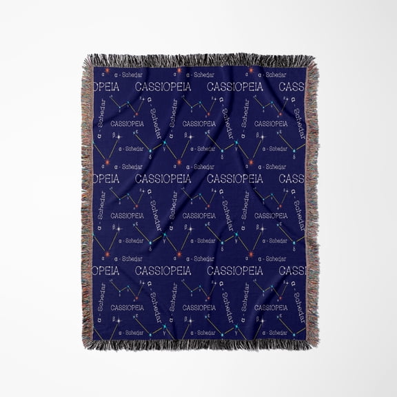 Northern Constellation Cassiopeia. The Main Or Alpha Star Schedar, Woven Blanket