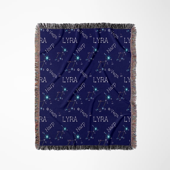 Northern Constellation Lyra Or Harp. The Main Or Alpha Star Vega, Woven Blanket