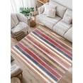 thumbnail image 1 of Northern Europe Area Rug for Bedroom 4x6 Ft Red Vintage Stripes Super Soft fuzzy Throw Rug Non-Slip Fluffy Plush Indoor Floor Carpet for Living Room Nursery Home Decor, 1 of 8