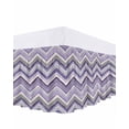 thumbnail image 1 of Northern Europe Bed Skirt California King Size 18" Drop Purple Geometric Wave Stripes Ruffled Wrap Around Bed Skirts Adjustable Elastic Bedskirt Dust Ruffle for California King Size Bed, 1 of 7
