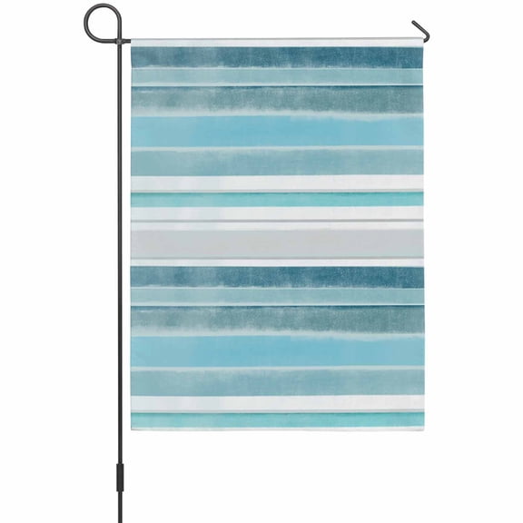 Northern Europe Garden Flag 28x40 Inch Turquoise Vintage Stripes Double Sided Outdoor Garden Flags Welcome House Flag Decorative Yard Flags for Outside Holiday Decoration