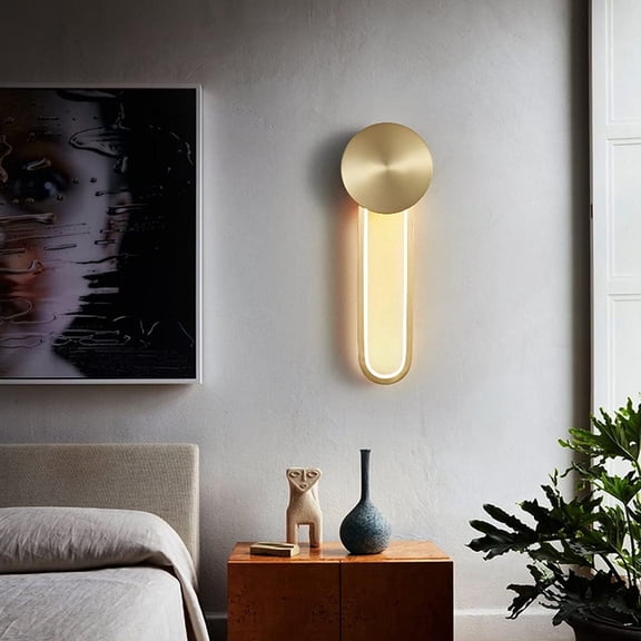 Northern Europe Modern Simplicity Wall Lamp Brass Lamp Body Silica Gel Lampshade Corridor Lights Wall-Mounted Led Illumination Lamps Decoration Living Room Bedroom