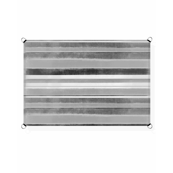 Northern Europe Sun Shade Sail 6.5'X10' Grey Vintage Stripes UV Block Outdoor Sail Shades Breathable Waterproof Rectangular Sunshade for Patio Garden Pool Pergola Porch