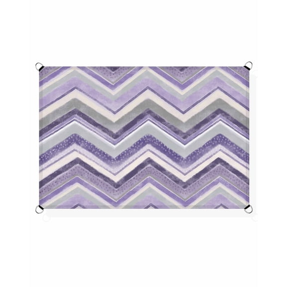 Northern Europe Sun Shade Sail 6.5'X10' Purple Geometric Wave Stripes UV Block Outdoor Sail Shades Breathable Waterproof Rectangular Sunshade for Patio Garden Pool Pergola Porch