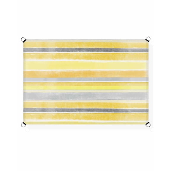 Northern Europe Sun Shade Sail 8'X10' Yellow Vintage Stripes UV Block Outdoor Sail Shades Breathable Waterproof Rectangular Sunshade for Patio Garden Pool Pergola Porch