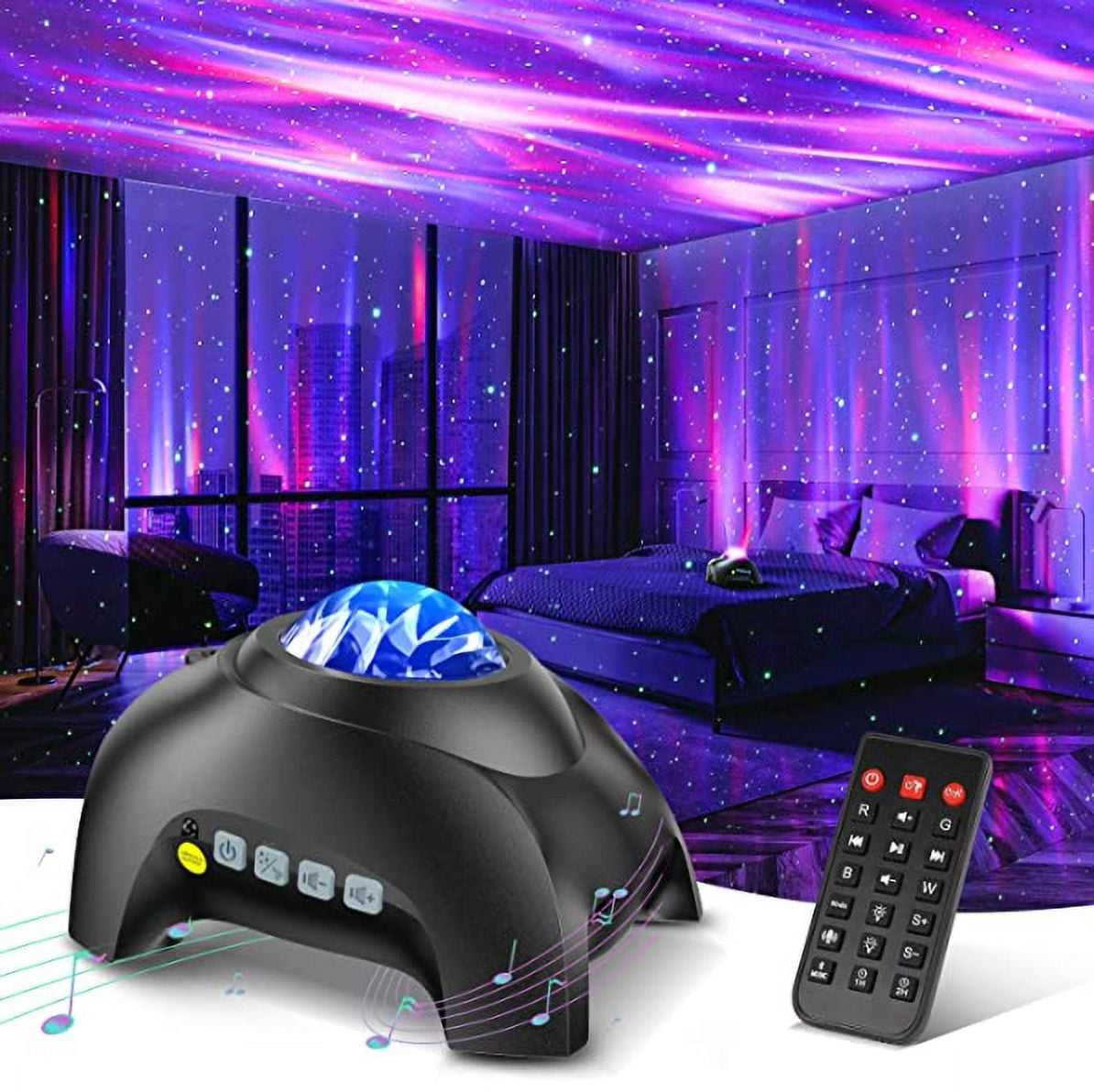 Northern Lights Aurora Projector, 3 In 1 Night Light With White Noise,  Timer, Bluetooth Speaker, Galaxy Light Skylight Space Light For Ceiling