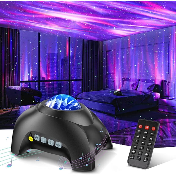 Northern Galaxy Light Aurora Projector with 33 Effects, LED Star for Bedroom Nebula Lamp, Remote Control, White Noises, Bluetooth Speaker Parties
