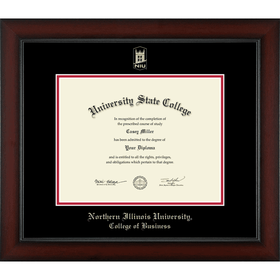 Northern Illinois University College of Business Diploma Frame, Document Size 11" x 8.5"