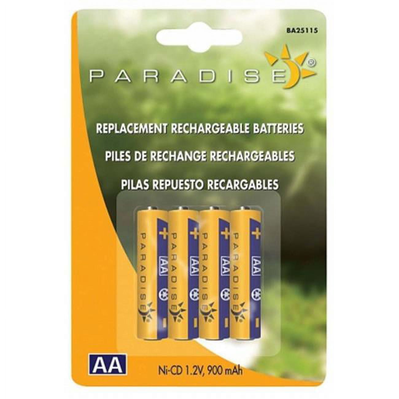 Northern International BA25115 4 Count Paradise NiCd AA Rechargeable Batteries