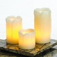 thumbnail image 1 of Inglow CG19512CR Mini Melted Top Flameless Pillar Candles, Cream, 3-Pack, 1 of 2