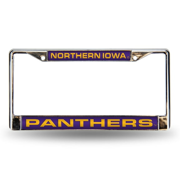 Northern Iowa NCAA Panthers Chrome Metal License Plate Frame Holder