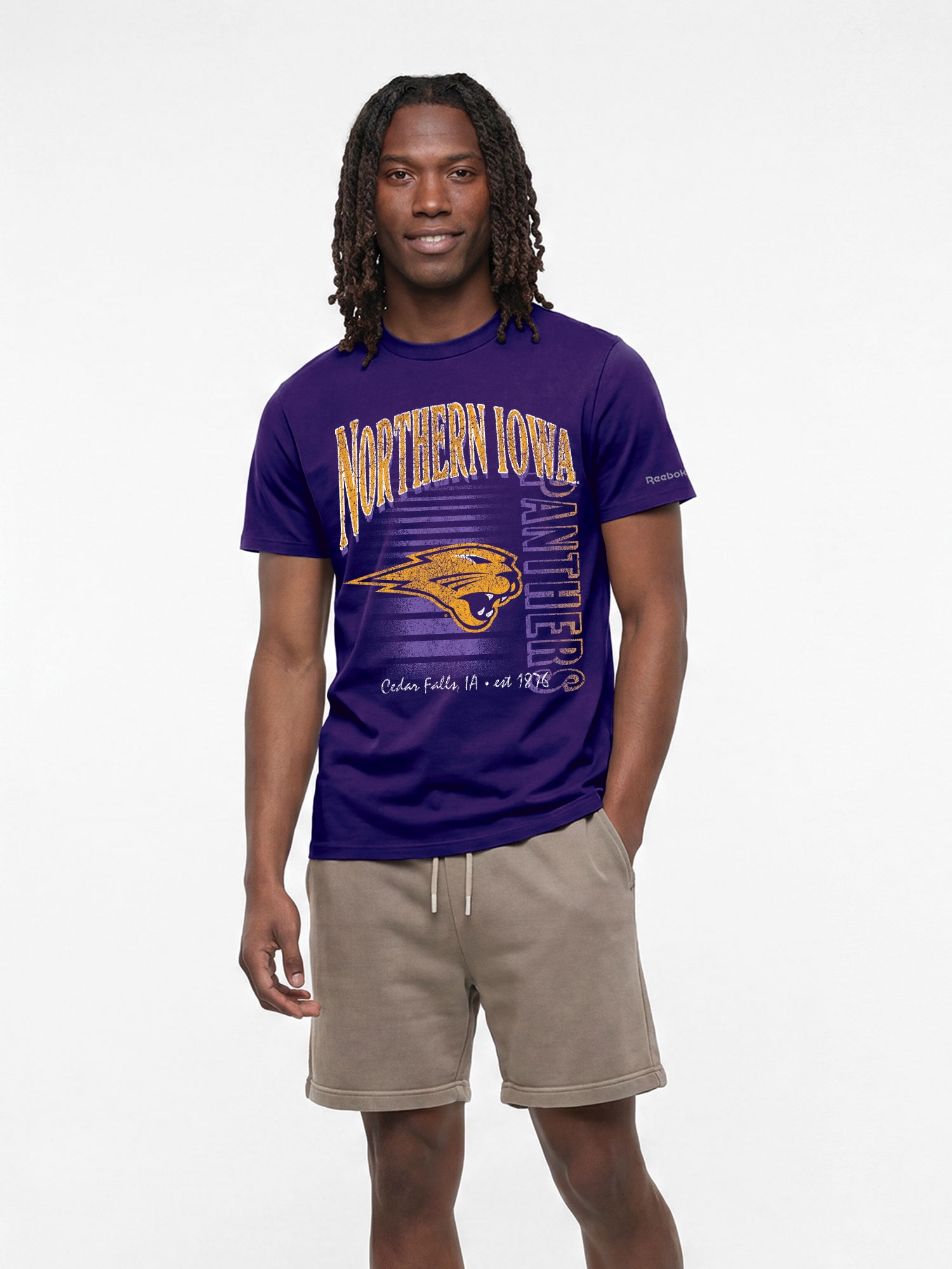 Northern Iowa Panthers Reebok Mens Crew Neck Short Sleeve T-Shirt