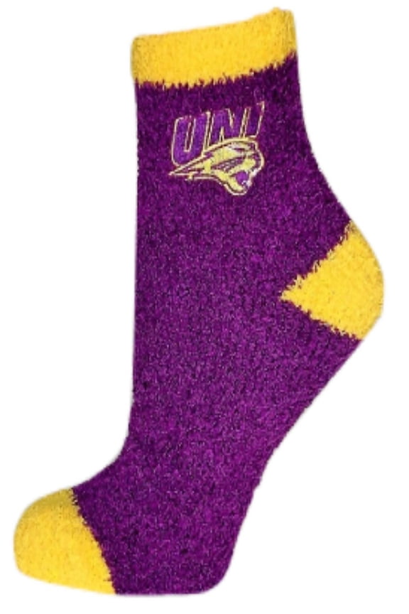 Northern Iowa Panthers Solid Fuzzy Sock - Donegal Bay - Unisex - One Size - Ankle