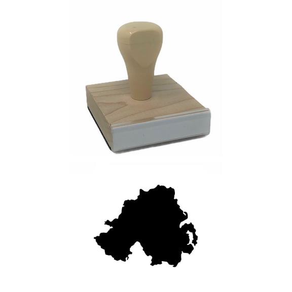 Northern Ireland Country Rubber Stamp, 2 X 2" Wood Stamp