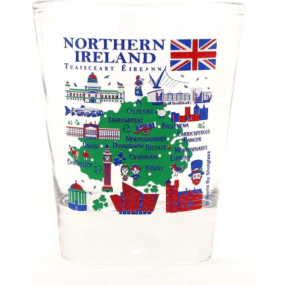 Northern Ireland Landmarks and Icons Collage Shot Glass