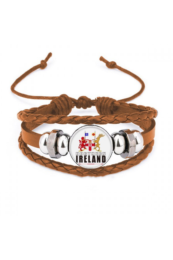 Northern Ireland Logo Map Flag Bracelet Wristband Leather Jewelry Ornament