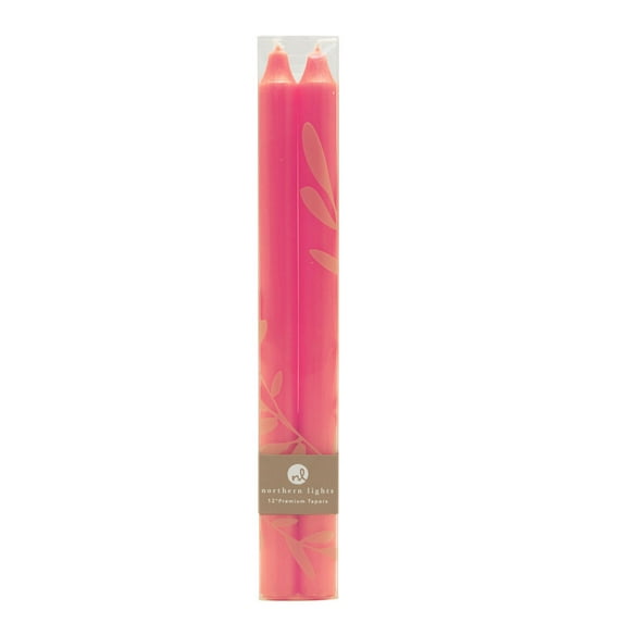 Northern Lights 12 In. Taper Set (Set of 2), Fuchsia