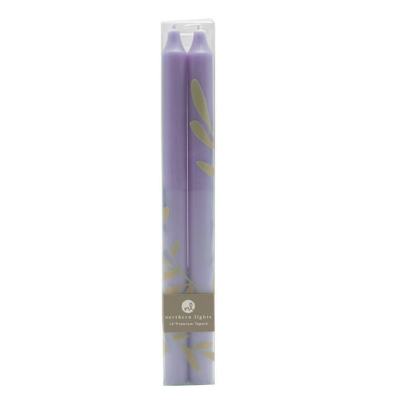 Northern Lights 12 In. Taper Set (Set of 2), Lilac