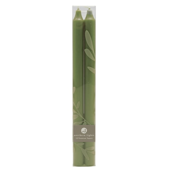 Northern Lights 12 In. Taper Set (Set of 2), Moss Green