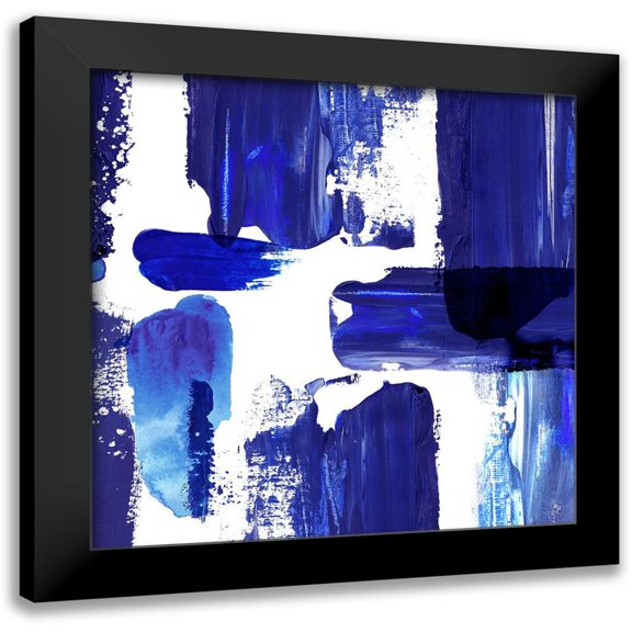 Northern Lights 12x12 Black Modern Framed Museum Art Print Titled - Indigo Abstract III