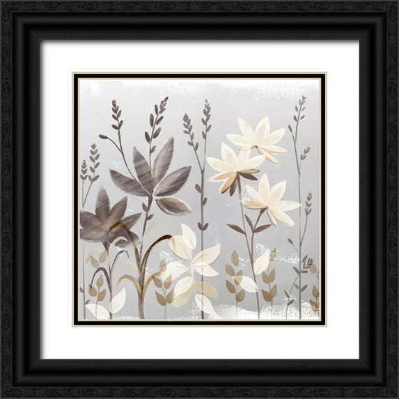 Northern Lights 12x12 Black Ornate Wood Framed with Double Matting Museum Art Print Titled - Soft Nature cream II