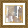thumbnail image 1 of Northern Lights 12x12 Gold Ornate Wood Framed with Double Matting Museum Art Print Titled - Icescape Abstract Grey Gold I, 1 of 4