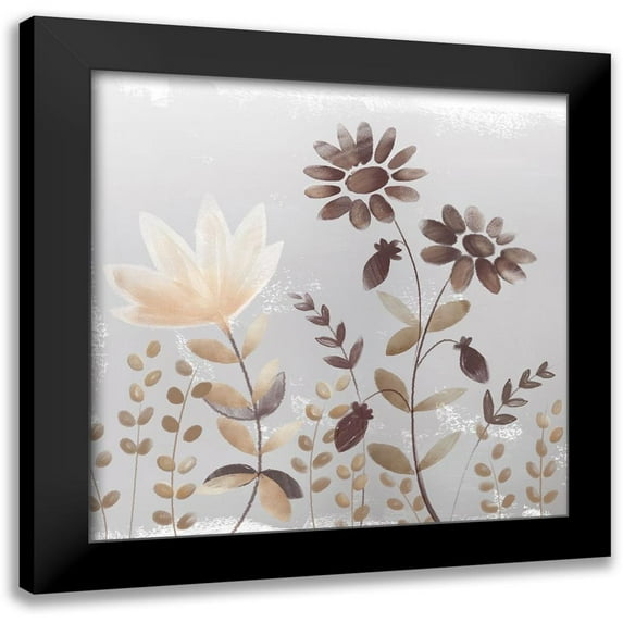 Northern Lights 15x15 Black Modern Framed Museum Art Print Titled - Soft Nature cream I