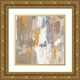 thumbnail image 1 of Northern Lights 15x15 Gold Ornate Wood Framed with Double Matting Museum Art Print Titled - Icescape Abstract Grey Gold III, 1 of 4
