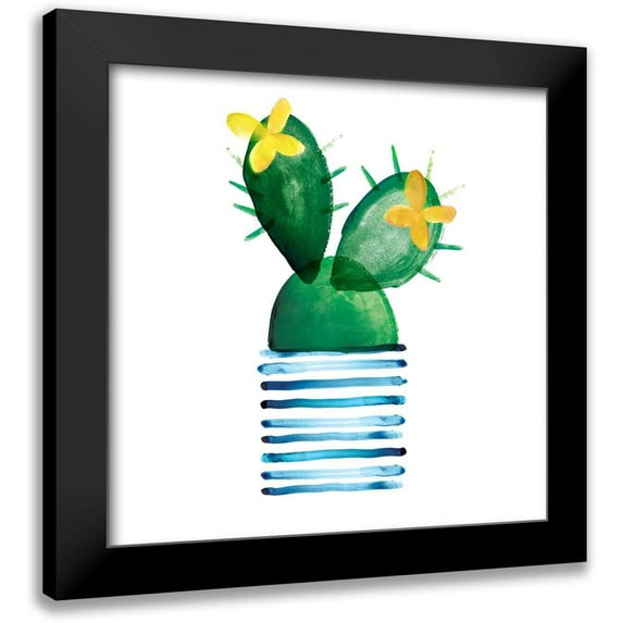 Northern Lights 20x20 Black Modern Framed Museum Art Print Titled - Colorful Cactus I