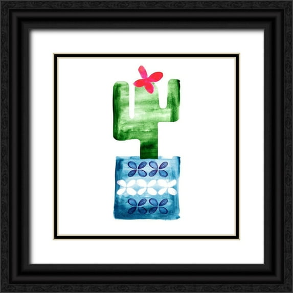 Northern Lights 20x20 Black Ornate Wood Framed with Double Matting Museum Art Print Titled - Colorful Cactus VI
