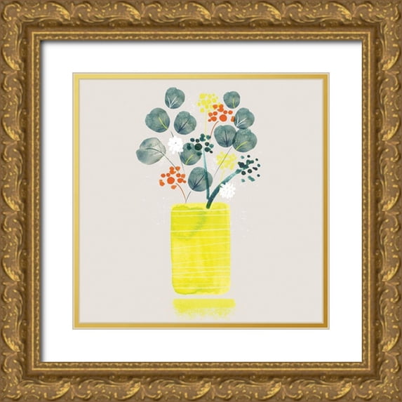 Northern Lights 26x26 Gold Ornate Wood Framed with Double Matting Museum Art Print Titled - Contemporary Vase II