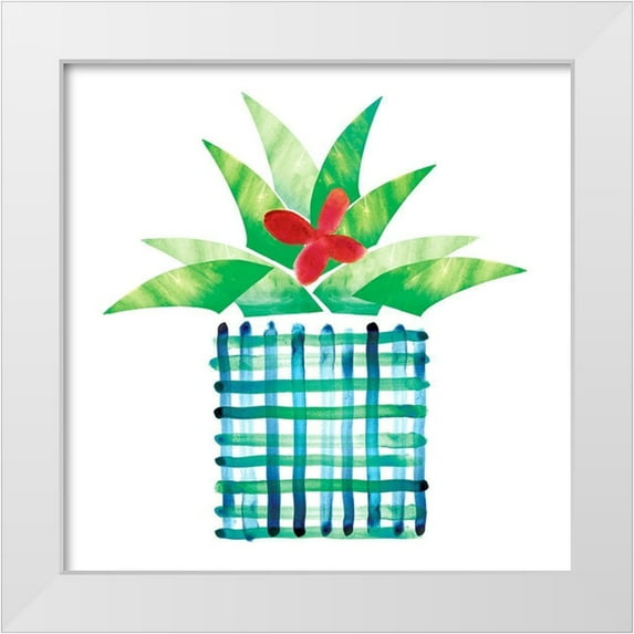 Northern Lights 26x26 White Modern Wood Framed Museum Art Print Titled - Colorful Cactus III