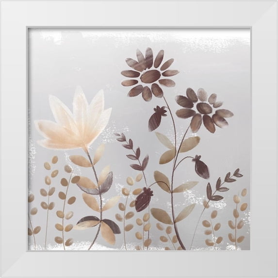 Northern Lights 26x26 White Modern Wood Framed Museum Art Print Titled - Soft Nature cream I