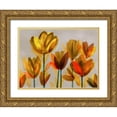 thumbnail image 1 of Northern Lights 32x25 Gold Ornate Wood Framed with Double Matting Museum Art Print Titled - Contemporary Poppies Yellow, 1 of 4