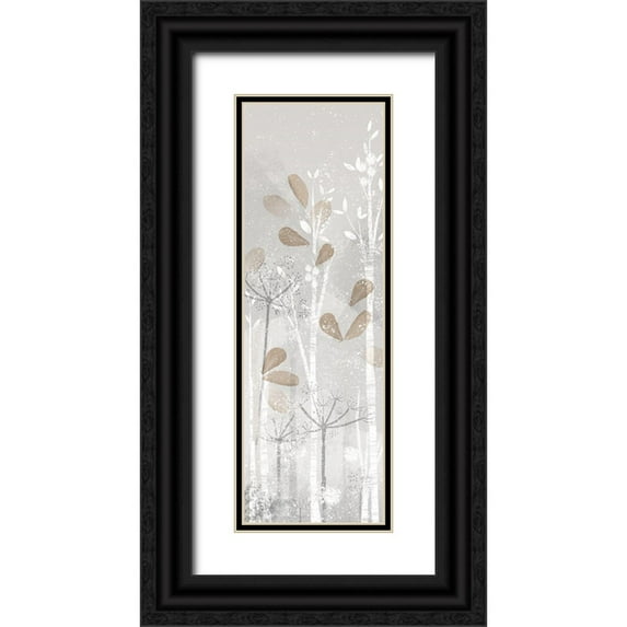 Northern Lights 9x18 Black Ornate Wood Framed with Double Matting Museum Art Print Titled - Golden Forest panel II