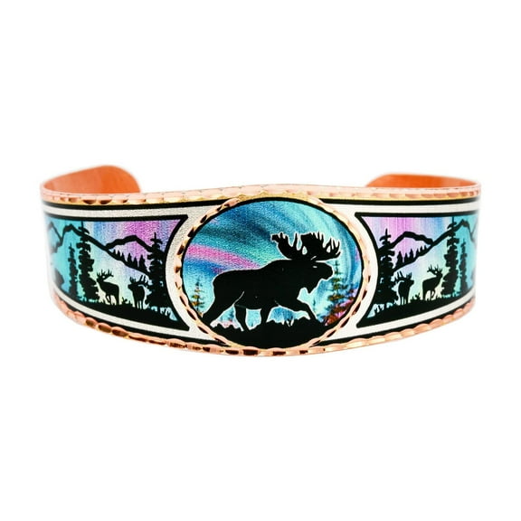 Northern Lights Alaskan Native Jewelry Totem Bracelets/West Coast Haida Totem Jewelry/Ravin/Butterfly/Hummingbird/Bears (silhouetteMoose)