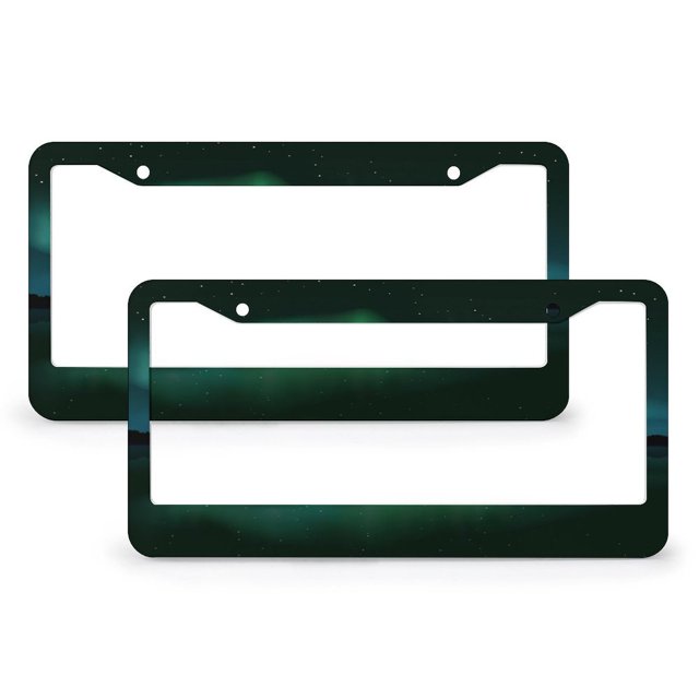 Northern Lights Aurora Borealis Realistic License Plate Frame 2 Pack