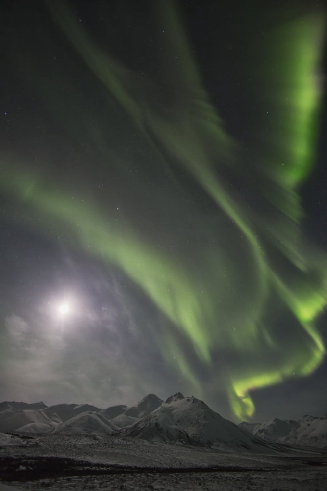 Northern Lights (Aurora Borealis) Yukon Canada Canvas Art - Robert Postma Design Pics (12 x 19)