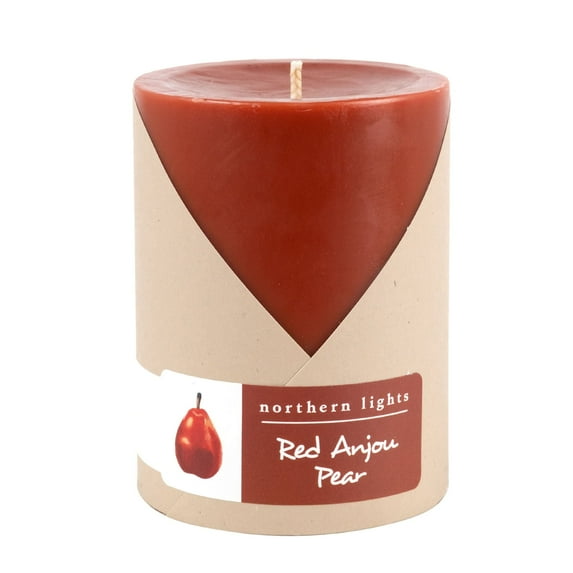 Northern Lights Candles Fragrance Palette Pillar, 3x4, Red Anjou Pear