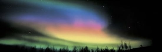 Northern Lights Canvas Art - Panoramic Images (36 x 12)