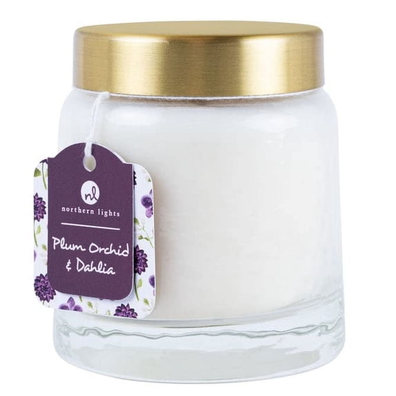 Northern Lights Fragrance Palette Essential Scented Jar Candle, 10 oz, Plum Orchid and Dahlia, Home Accessories, Fragrance, Table Accent, Christmas Decor
