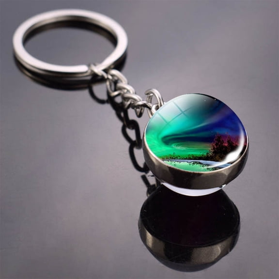 Northern Lights Key Ring, Northern Light Jewelry, Light Heart Keychain, Aurora Borealis Heart Keychain, Aurora Heart Keychain (B)