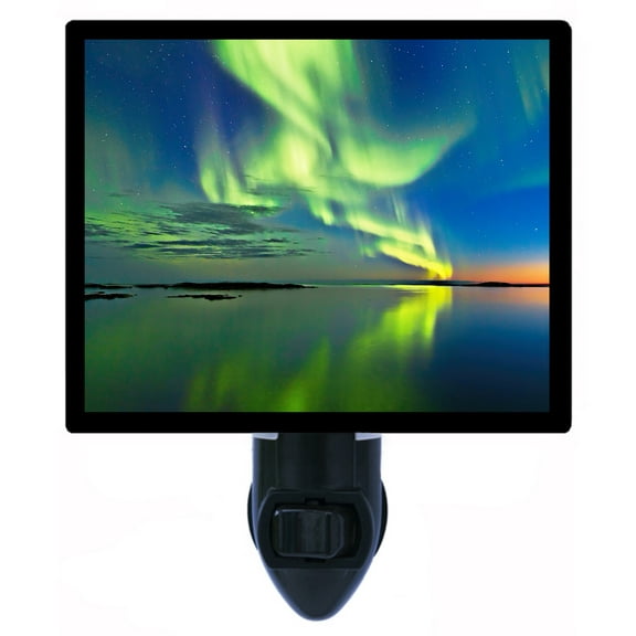 Night Light - Arctic Light. | Northern Lights Theme, Includes Free Switchable Insert, 4W Bulb, E12 Base