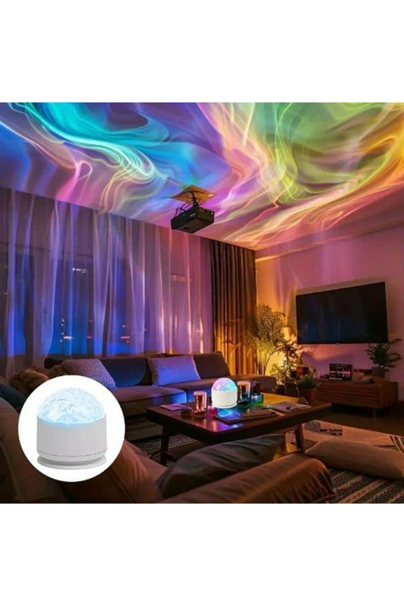 Northern Lights Projection Lamp with Water Ripple and Flame Effect, Romantic Starry Sky Mood Light for Bedroom Decor Sleep Relaxation and Unique Gift for Couples or Teens
