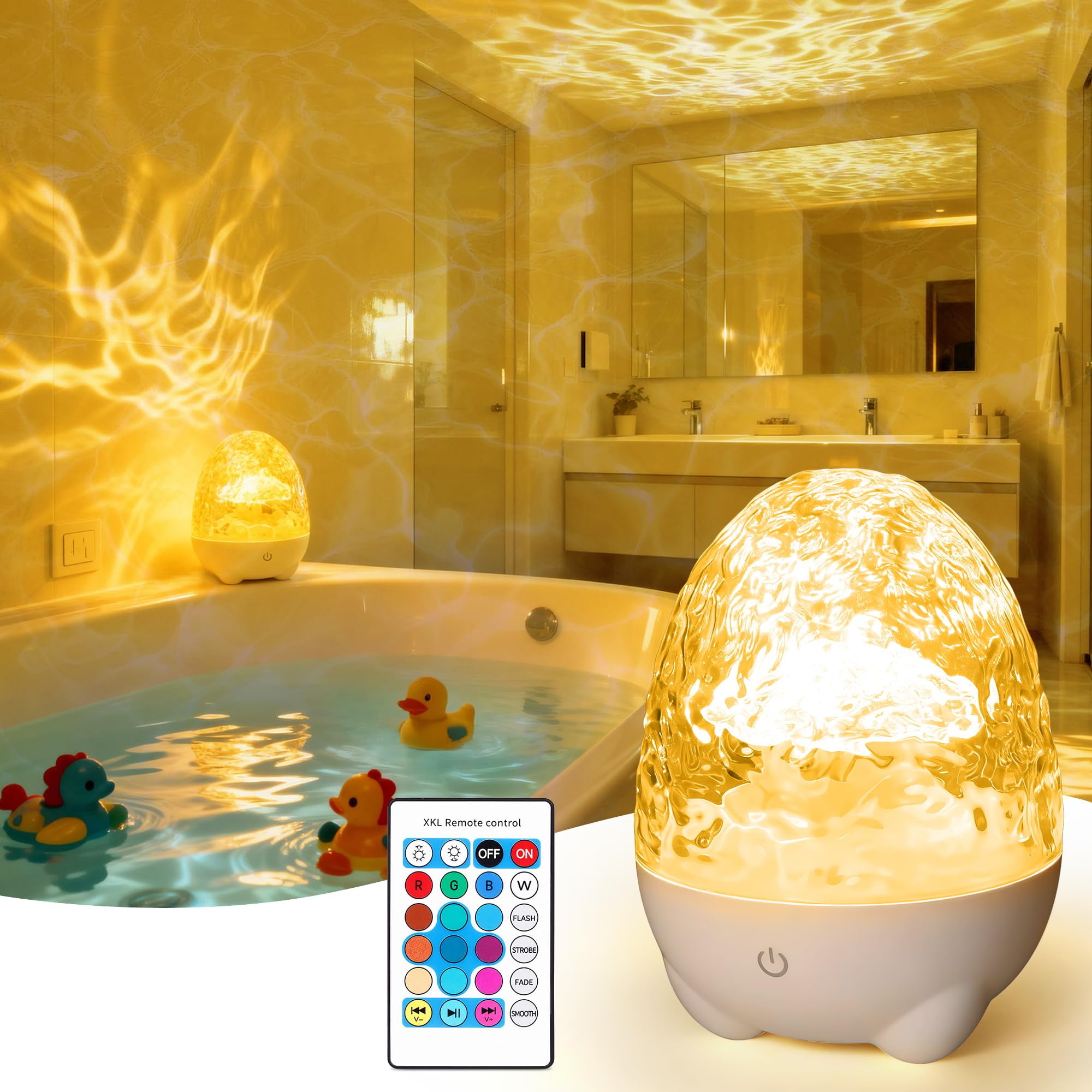 Northern Lights Projector, 17 Colors RGB Aurora Night Light Projector with Bluetooth Speaker, Dimmable Ocean Wave Projector with Remote Control for Bedroom/Living Room/Party/Adults/Boys & Girls Gift