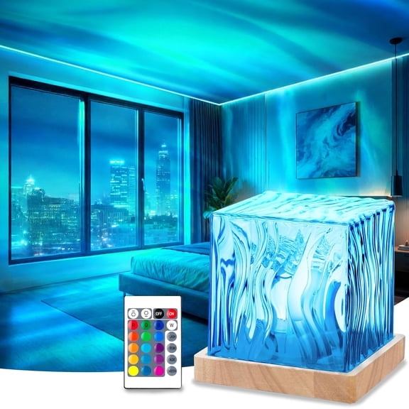 Northern Lights Projector,4.5" Aurora Light Projector Luminorthe Cube Lamp Mood Ambient Lighting with 16 Colors and Aurora Drift Effects for Room Decor Teen Girl Gifts Classroom