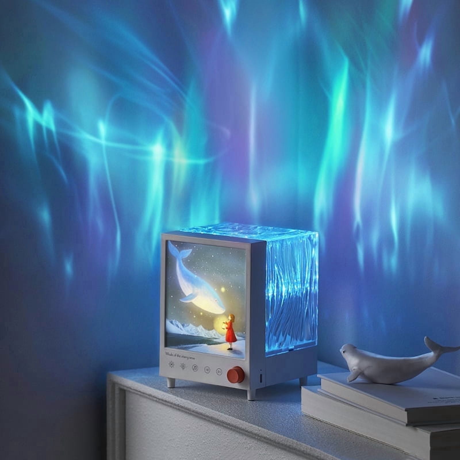 Northern Lights Projector, 7 Colors Rechargeable Aurora Night Light Projector with 7 White Noise & Bluetooth Speakers, Dimmable Ambient Lighting for Room Decor, Unique Gifts for Kids Teen Girl